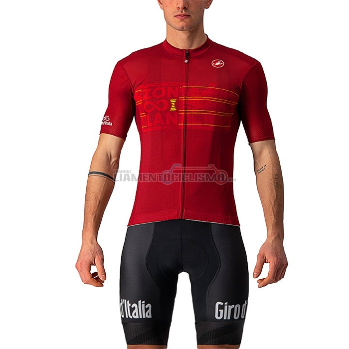 Abbigliamento Ciclismo Giro d'Italia Manica Corta 2021 Rosso